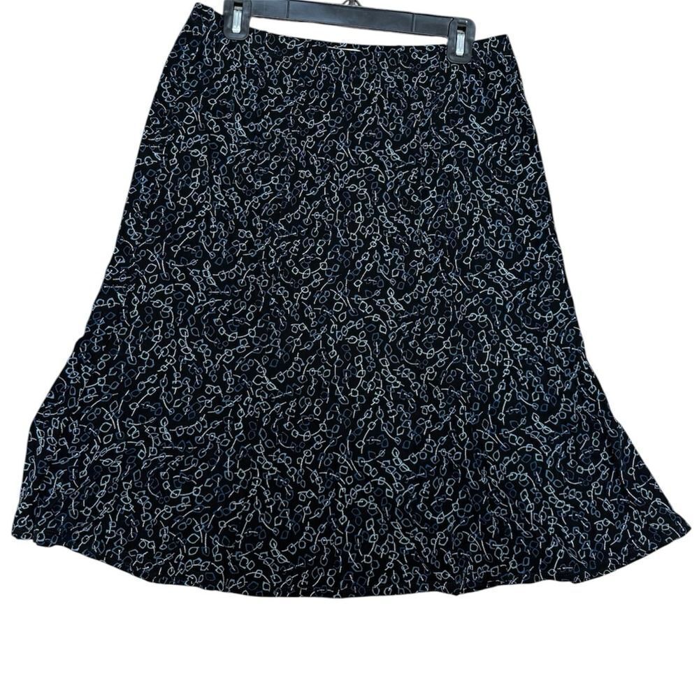 Choices Vintage Womens Petite A Line Skirt. Black With Designs. Sz PL - Picture 4 of 8
